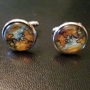 World Map Cufflinks